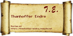 Thanhoffer Endre névjegykártya